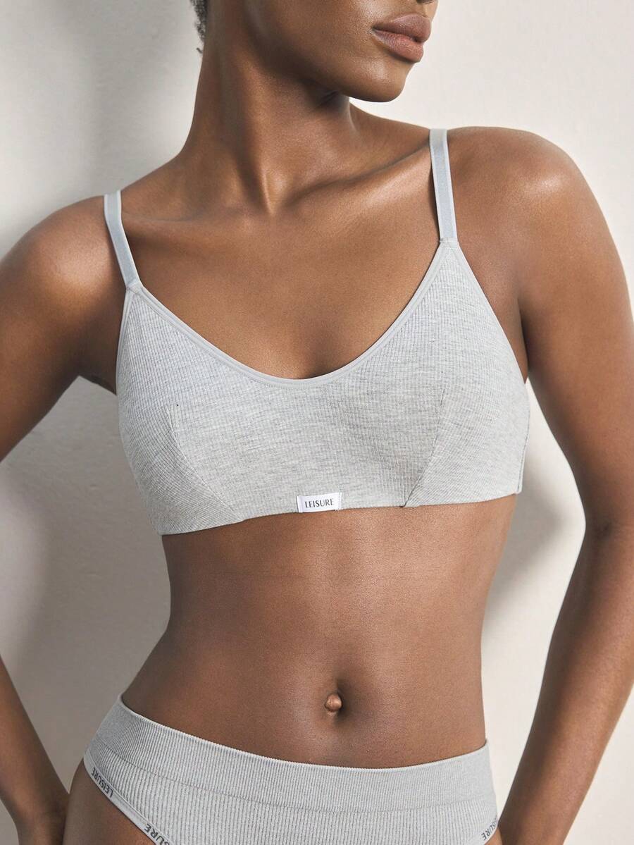 Ocili 1pc Wireless Triangle Cup Gather Bust Minimizer Bra For Small Bust Women, Grey - Grey - View 1