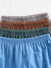 SHEIN 8件套男童/女童舒适休闲日常百搭压花字母短袖T恤和短裤套装，适合春夏季节、日常穿着、运动、郊游、上学、聚会、节日、拍照、度假等场合。 - 彩色 - 查看 4