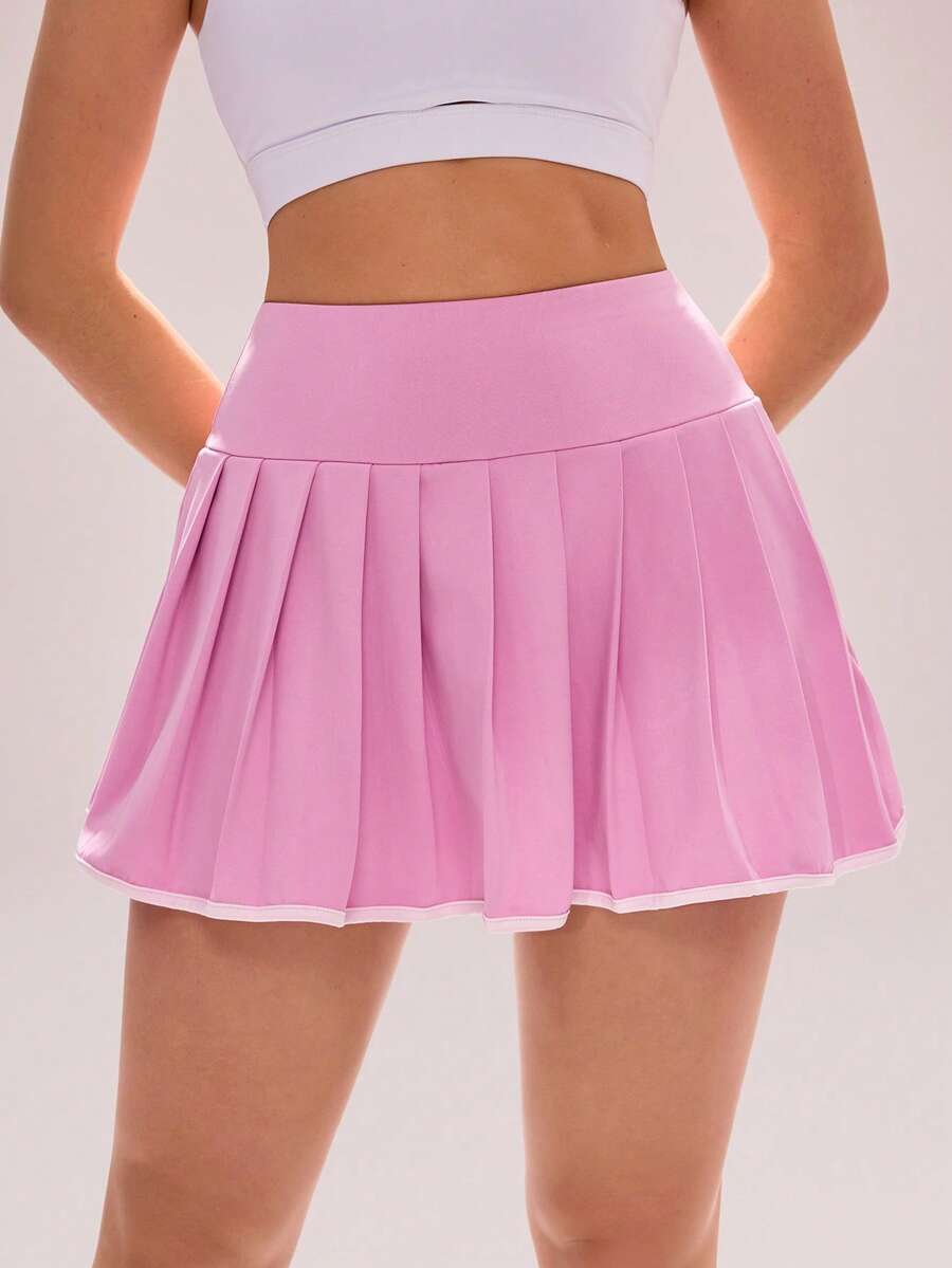 Sovereign Charm Women's Pleated Casual Versatile Daily Outdoor Exercise Skirt Pants - Pink - View 1