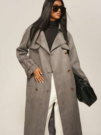 ATUI Studio Trench coat da donna in tinta unita, alla moda per gli spostamenti in autunno