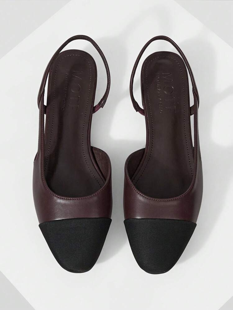 WOMEN COLORBLOCK SLINGBACKS FLATS VALENTINE'S DAY SPRING SHOES
