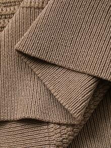 DAZY 男士卡其色拼接领针织衫，夏季 - 杏色 - 查看 7