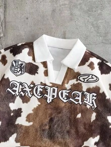 AXEPEAK Áo polo nam tay ngắn in chữ, phong cách cổ điển thanh lịch. - Nhiều màu - Xem 4