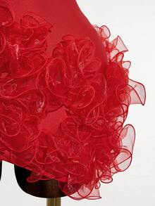 Mistrie 时尚性感派对不对称下摆露背吊带连衣裙 - 紅色 - 查看 4