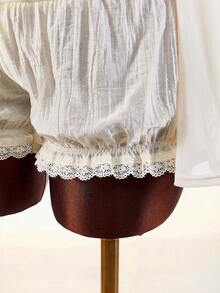 Amplova Quần short cạp chun kiểu dáng boho lãng mạn mới dành cho nữ - trắng - Xem 6