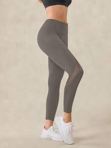 OutZeal Women Outdoor Leggings Camping Hiking Trali Running Quick-Drying Tummy Control Mesh Design With Pocket - Khaki - View 9