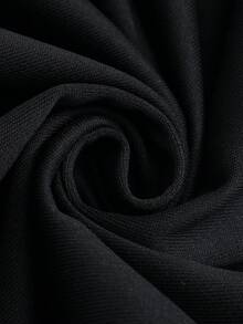 ROMWE MEN Goth Pantalones de chándal casuales con cordón en la cintura, estampado de calavera y retrato de color contrastante para hombres - Negro - Ver 6