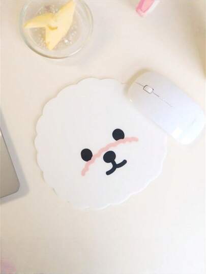 Zazumi 1PC Ins Style Animal Print Coaster Set - Cute Puppy Non-Slip Placemat, Multi-Use Desk Pad For Drinks & Mouse, Aesthetic Home & Office Decor