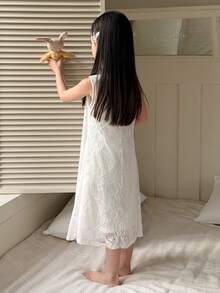 DAZY 女童（小号）V领蕾丝睡袍家居服