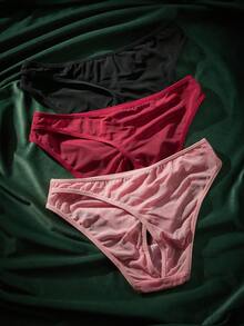 SpicyHot 3pcs Comfortable & Charming Hollow Out Sexy Panties For Women - Multicolor - View 2