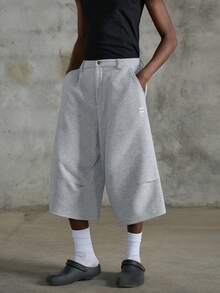 NEON BLANC 男士针织保暖内衬运动套装，刺绣卫衣和七分裤 - 灰色 - 查看 2