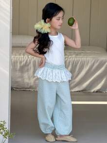 DAZY Quần dài dệt kẻ caro thời trang cho bé gái - Nhiều màu - Xem 4