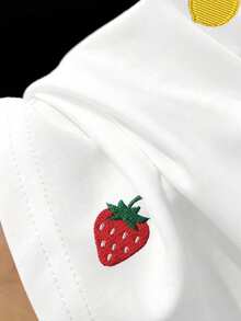 Resyla Women's Summer Casual Vacation Style Fruit Embroidery Drawstring Waist Loose Shorts - Multicolor - View 5