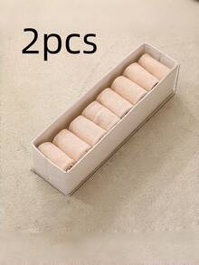 1/2PCS Foldable Clothing Storage Box, Wardrobe Fabric View Window Cotton-Linen Clothing/Jeans Storage Box, Living Room Toy/Clutter Organizer Box. - White - View 7