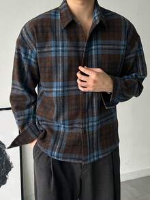 DAZY 春季休闲通勤格子男士衬衫式外套 - 彩色 - 查看 1