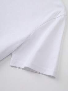 Manfinity Roghcode Áo thun nam tay ngắn cổ tròn dáng rộng in hình ngôi sao năm cánh - trắng - Xem 5