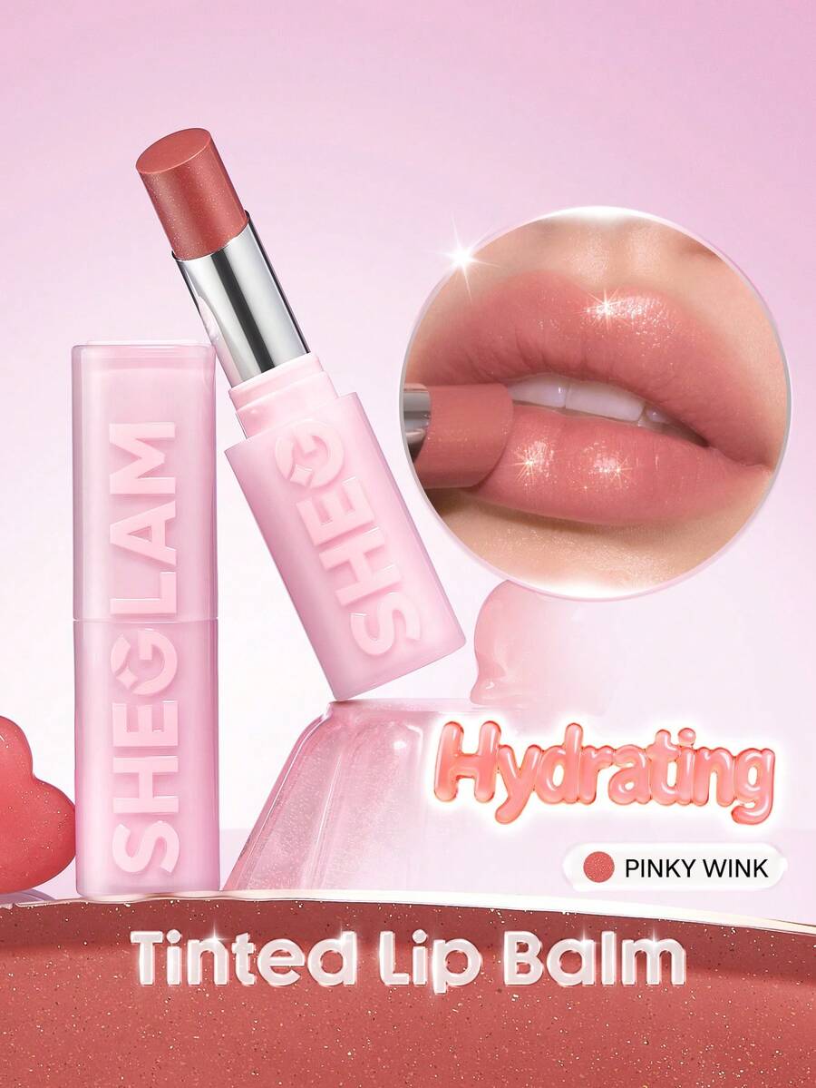 SHEGLAM Silk Slip Lip Oil Balm-Pinky Wink Brand Beauty Makeup Face Paint Cosmetic For Women Girls Perfect For Winter Ideal For Y2K Fancy Fashion Suitable For Birthday Gift Party Ready Best Color - 107 Pinky Wink - View 1