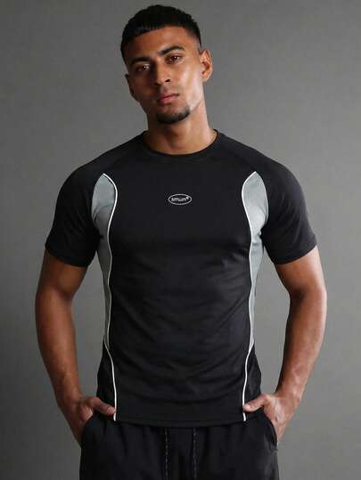 SUMWON Men's Athletic Performance T-Shirt With Breathable Mesh Side Panels Short Sleeve Training Top For Gym Workouts Sports