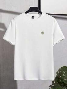 Manfinity Homme Men's Casual Solid Color Crew Neck Short Sleeve T-Shirt, Summer 3pcs/Set Mens Tshirt - Green - View 6