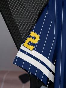 LOONEY TUNES X SHEIN 大码条纹字母卡通图案圆领短袖T恤 - 白色 - 查看 4