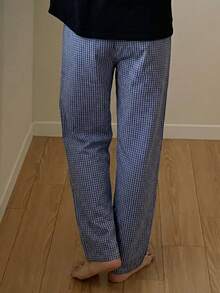 DAZY Men's Blue Striped Pajama Bottoms, Summer - Blue - View 2