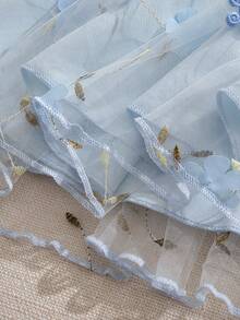 Souflis Souflis 法国新款女婴浅蓝色精致刺绣网纱无袖连衣裙，配3D蝴蝶结，适合派对、外出及各种场合。 - 淺藍色 - 查看 10