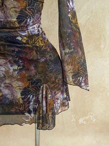 Soleia Summer Outfits Vacation Outfits Women Spring Dress Women Carnival Women Vacation Dress  Women's Printed Minimalist Daily Wear V-Neck Long Sleeve Mini Dress Carnival Women - Multicolor - View 5