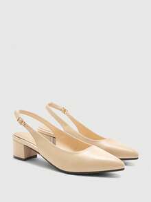 CUCCOO BIZCHIC Elegantes tacones altos puntiagudos, sandalias de tira versátiles y de moda simple para mujer, ideales para ir al trabajo o el Día de San Valentín - Albaricoque - Ver 7