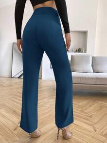 Siren Gaze Solid High Rise Tailored Pants In Fall/Winter - Blue - View 2