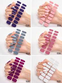 Bộ 12 tờ giấy dán móng tay màu trơn, 16 miếng dán móng tay, nhiều màu sắc khác nhau, tự dính, dễ dán, kiểu Gothic, phủ kín toàn bộ, lấp lấp lánh, phù hợp với móng đen, trắng, đỏ, xanh lá cây, hồng, màu sâm panh. Tặng kèm 1 dũa móng tay. - Nhiều màu - Xem 4