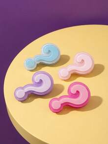 Joivida 1个糖果色趣味问号发夹，创意刘海，展现夏季新款女士发饰，渐变问号发夹，可爱发夹，趣味设计，休闲风格，展现时尚个性，装饰发夹，青春发夹 - 彩色 - 查看 1