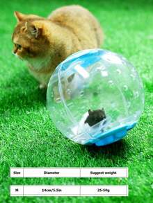 1 pieza Rueda giratoria para hámster con soporte, disco giratorio para hámster, bola de ejercicio de cristal transparente, suministros de juguetes para mascotas pequeñas - Multicolor - Ver 17