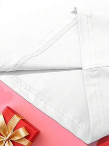 Manfinity Homme Camiseta de manga corta holgada y casual con cuello redondo, estampado de eslogan y corazón para hombre - Blanco - Ver 7