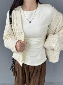 FRIFUL 女士长袖T恤 - 米色 - 查看 2