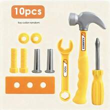 MINKOJA 10/19/30件套儿童过家家工具箱套装，含螺丝刀，逼真工具玩具，适合男孩女孩的互动游戏套装，生日礼物 - 彩色 - 查看 11