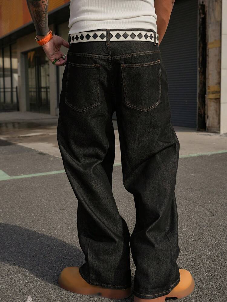 Spring Puppy Embroidery Streetwear Style Jeans