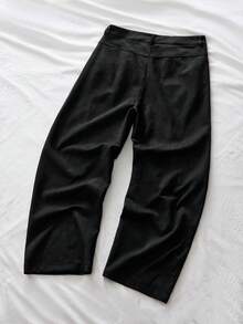 AXEPEAK Men's Casual Everyday Letter Embroidery Slant Pocket Pants - Black - View 2