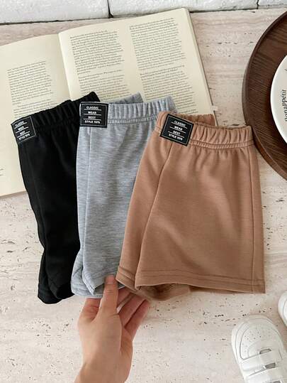 SHEIN 3件套男女宝宝休闲可爱短裤套装，春夏款