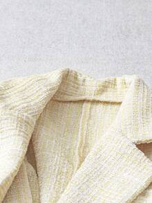 Franclia Women's Autumn Textured Fabric Lapel Collar Blazer Jacket Fall Cloth For Women - Yellow - View 3