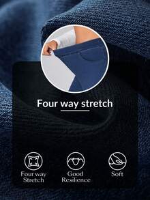 Flexra Plus Size Women's Bowknot Elastic Fitted Pants - Dark Wash - View 8