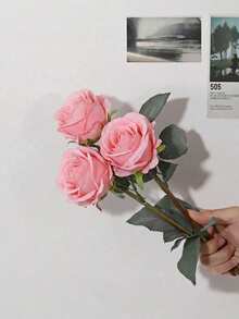 3 pièces/6 pièces Roses artificielles flamboyantes, fleurs de simulation, roses, décoration de la fête des mères, décoration de la saison des mariages, décoration de la saison des remises de diplômes, décoration de dîner aux chandelles, décoration de dortoir scolaire et de bureau, décoration de fête extérieure, fête d'anniversaire, décoration d'entrée de maison, d'hôtel, de restaurant, de salon, de chambre, de banquet de mariage, de cuisine, de jardin, décoration pour toutes les saisons - Multicolore - Voir 10