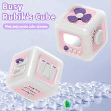 MINKOJA 1PC Busy Cube For Kids Sensory Busy Board Travel Toy For Toddlers Educational Leamning Toys Montessori Toys For Babies Sensory FingerTraining Birthday Gift,Accessories Random Color - Multicolor - View 7