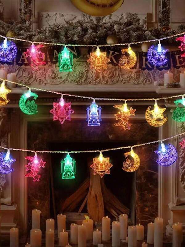 LED Moon Star Holiday String Lights, New Ambience Decorative Lamp, Multi-Scene Use For Castle Palace Festival Party Home Garden