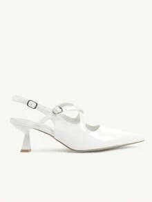 CUCCOO CHICEST Women's Pointed Toe Buckle Design Everyday Versatile Fashion High Heels - White - View 4