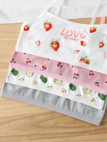 4件装女童可爱休闲水果印花文胸 - 彩色 - 查看 3