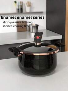 1pc 8l Capacity High-Quality Iron Pressure Cooker, Suitable For Induction Cookers And Gas Stoves. - Multicolor - View 1