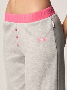 Missguided x Playboy Contrast Cami And Wide Leg Trouser Pajama Set With Pink Trim Details - Grey - View 4