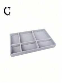 Fashion Ring Box Stud Earrings Ornament Storage Box Without Lid Dust, Simple Jewelry Display Storage Tray For Home, Gift For Valentine's Day - Grey - View 5