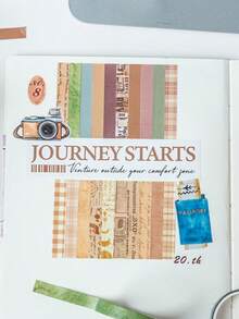 Light And Shadow Striped Washi Tape Set With 20 Rolls For Diy Journaling And Diary Stickers - Multicolor - View 1