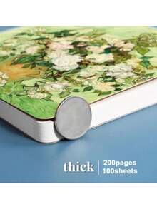 1pc/4pcs Van Gogh Sketch Book, 200 Pages, Blank Paper, Travel Sketchbook, Portable, Hand Drawing, DIY Painting Book, Art Painting, Painting Art Supplies - 14cmx14cm - View 8